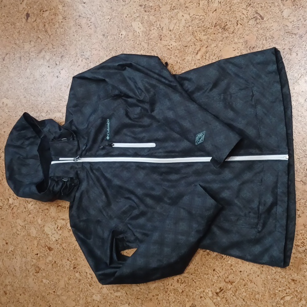 Columbia Black/Green Check Interchange Jacket W/ Omnitech, Women's Size M